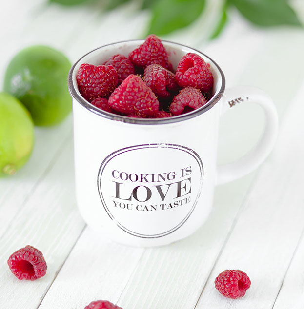 Raspberries in a Cup