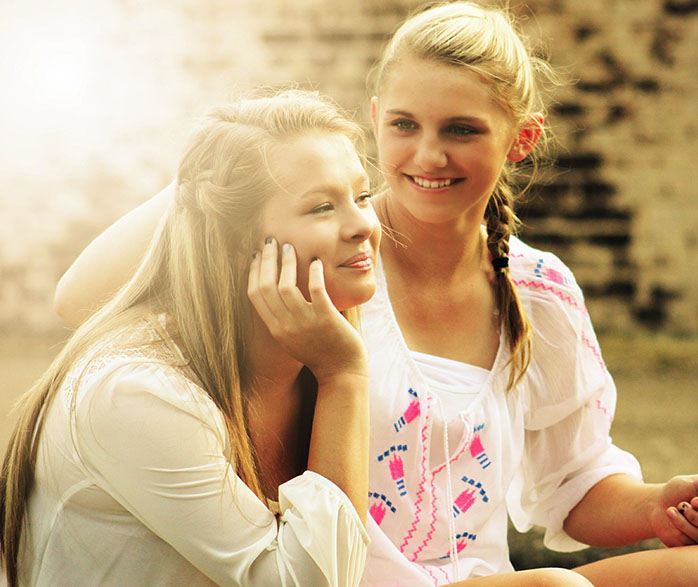 Two Women Smiling Two Women Smiling