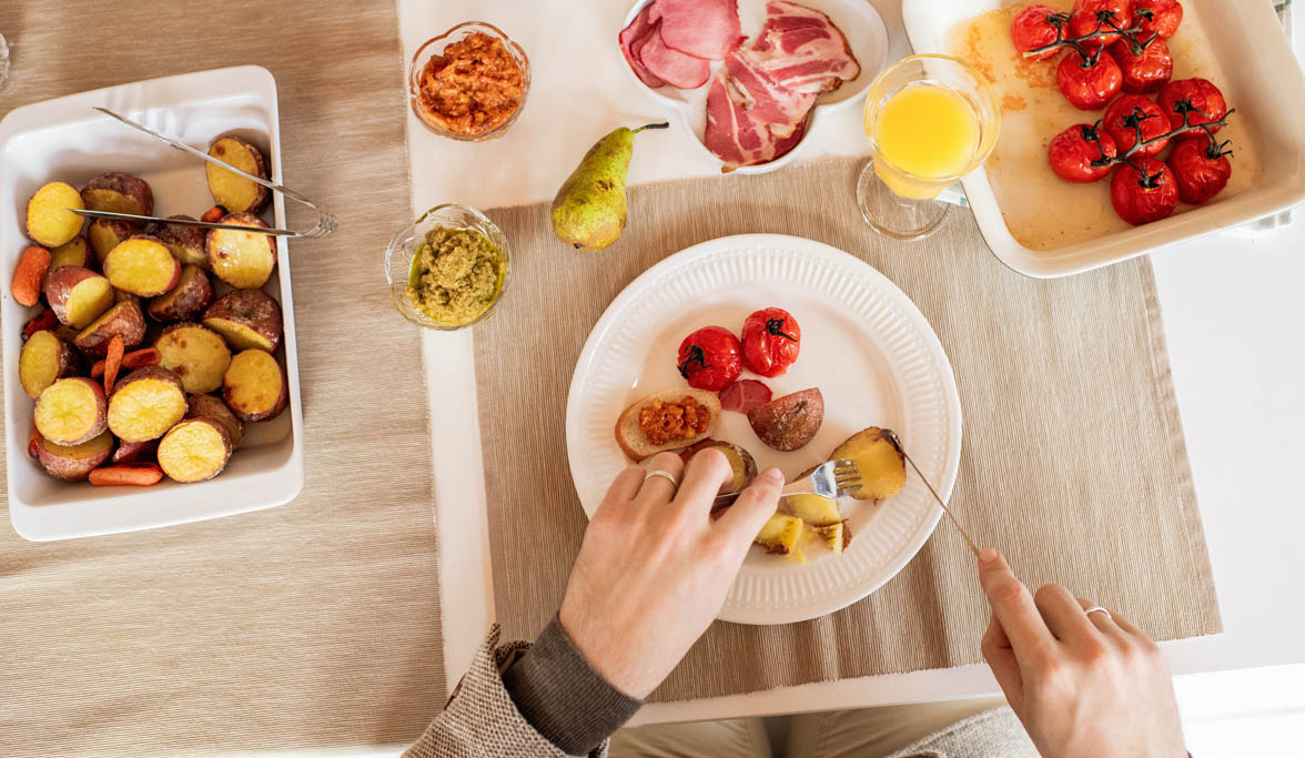 Person Eating Healthly Food Person Eating Healthly Food