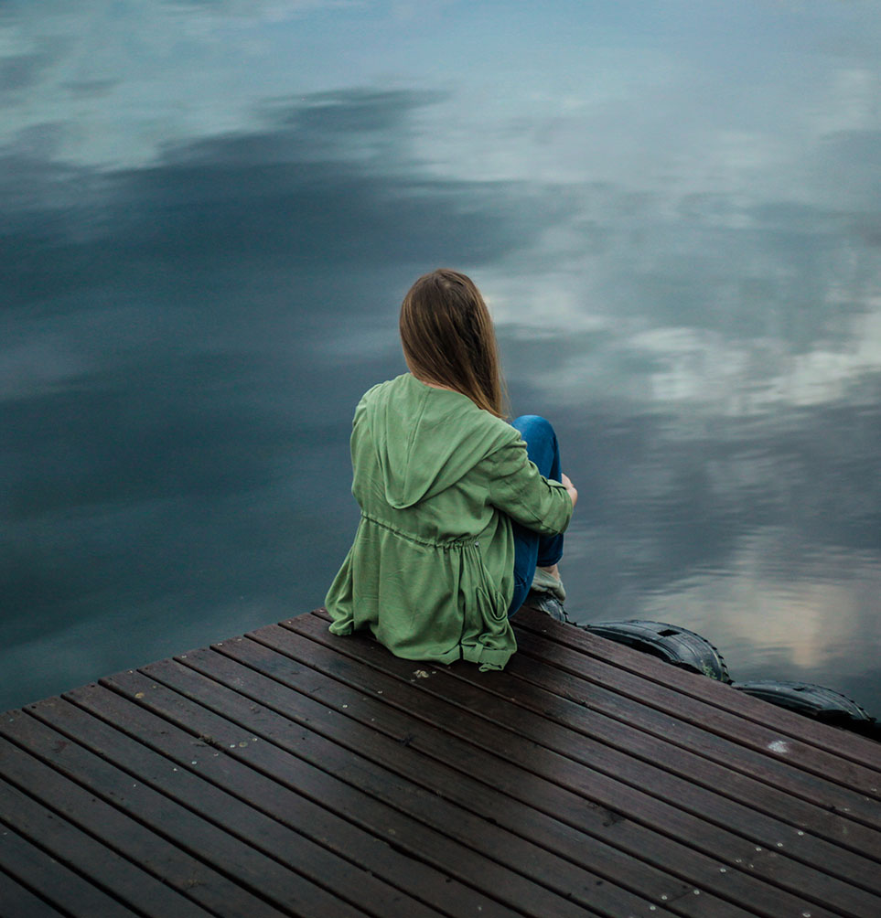 Woman on a Raft Looking at the River Woman on a Raft Looking at the River